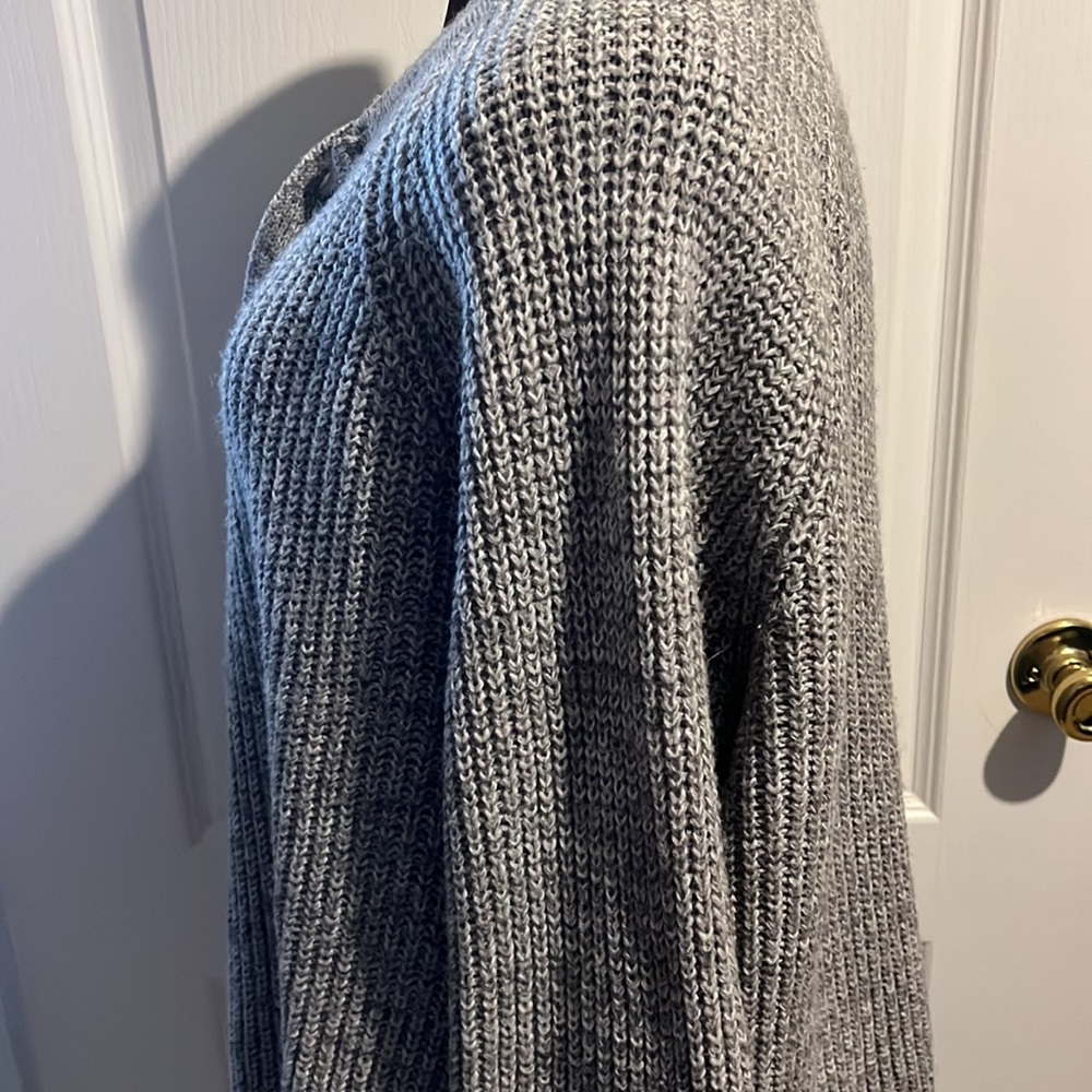 Grey Lace up Sweater - Picture 3 of 4